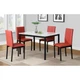 5 Piece Citico Metal Dinette Set with Laminated Faux Marble Top, White Table ...