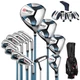 PGM Men&rsquo;s Complete Golf Club Set &ndash; Titanium Driver, Draw-Biased Hybrid w/ Bag
