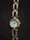Vintage Fossil F2 Ss Bracelet Band Round Blue Dial, New Battery, Works Great