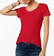 Tommy Hilfiger Women Cotton Scoop Neck T-Shirt Color Scarlet Size L #J8SH0381
