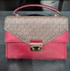 Michael Kors Sloan Colorblock Satchell Burgundy Messenger Bag