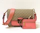 MICHAEL KORS SLOAN EDITOR MD FLAP MESSENGER BAG MK + CARD CASE WALLET LANYARD