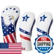 Fitense Golf Head Covers, 3 Pack Golf Club Head Covers USA Stars and Stripes, Ve