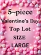 5~piece Valentine&rsquo;s Day Top Lot Sz LARGE