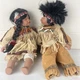 2 Lot Native American Dolls stuffed porcelain kissing dreams Couple Duck House