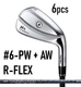 HONMA T WORLD TW767 Hx 6Pcs Iron Set 6-PW & AW R-Flex VIZARD EZ-C Graphite Shaft