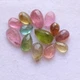 13 Piece Natural Top Multi Tourmaline Rose Cut Pear Shape Gemstone