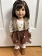 18" Doll Casual Outfit 5-Piece Set Brown & White Top Vest Skirt Boots Socks