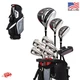 Precise M5 Left Hand Golf Set 460cc Driver Irons Putter Black Red