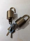 Vintage U.S. Military American Lock Cylindrical Brass Padlock with Keys X2 Lot