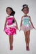 Funville Sparkle Girlz 2 LOT DOLLS African American PRINCESS & BALLERINA Pink